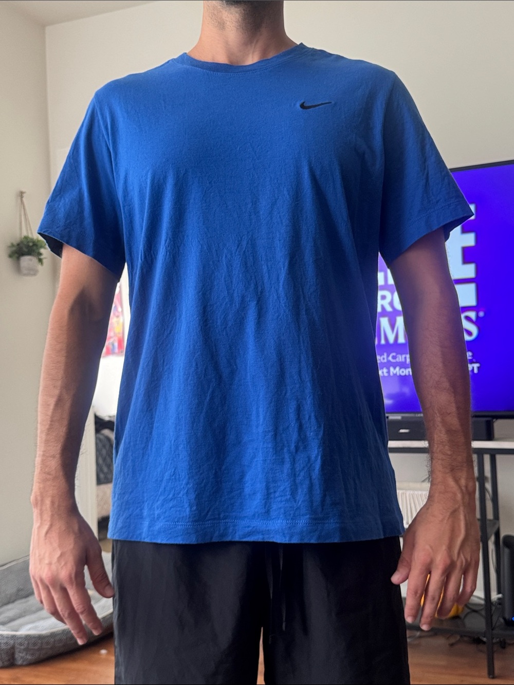 Nike Royal Blue Short-Sleeve Crew T-Shirt with Swoosh